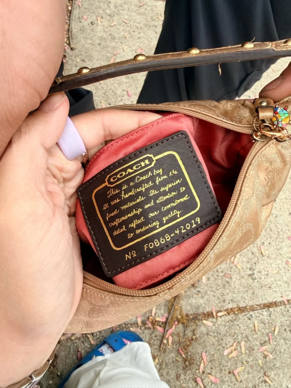 Coach Signature Mini Bag in Gold metallic with Gold Hardware - Picture 7 of 9